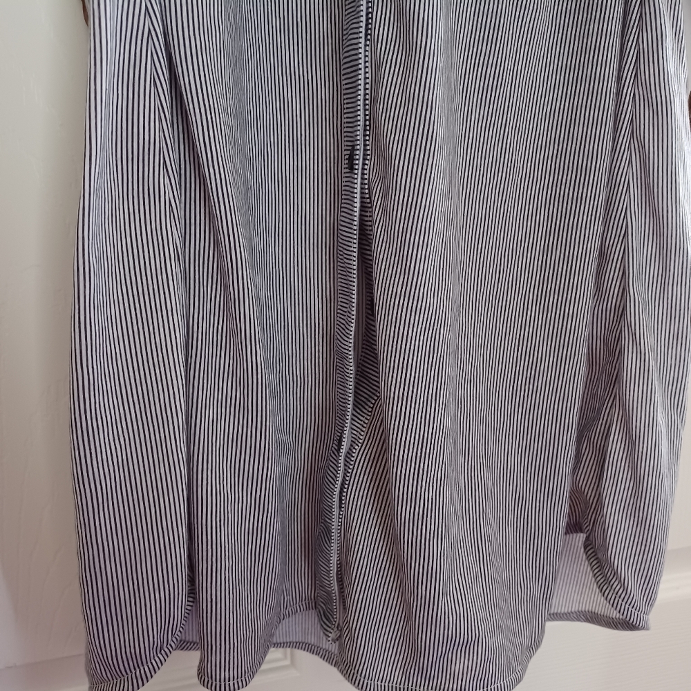 Passport Womens Size XL Gray Striped Shirt Dress with Reversible Brown/Gray Belt - Picture 5 of 9